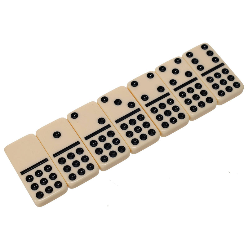 Double Nine Dominoes - Ivory Color Tiles, Club Size