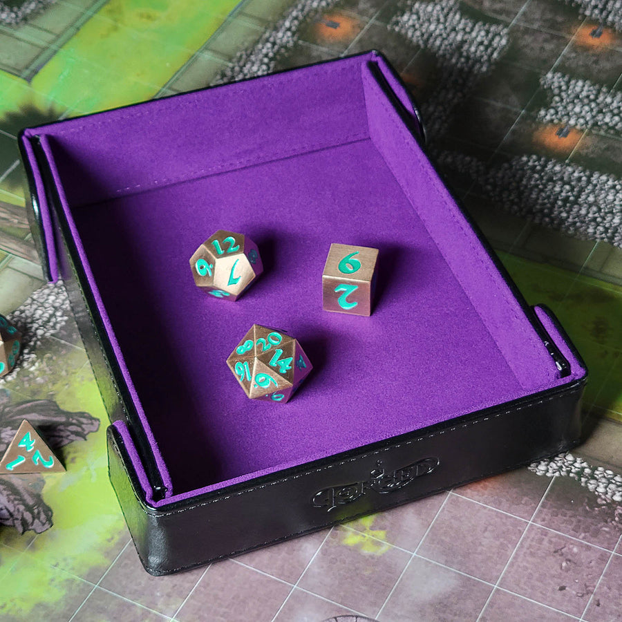 Compact Magnetic Dice Tray, Purple | D20 Games