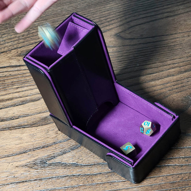 The Keep: Compact Magnetic Dice Tower and Dice Tray, Purple