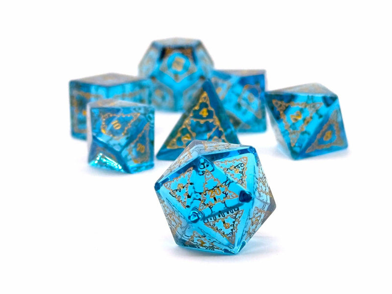 Holiday Orc Mystery Gemstone or Glass Dice Set with Premium Holiday Book Tin: Single