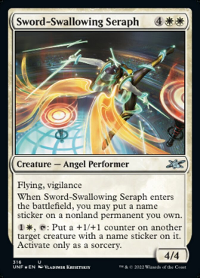 Sword-Swallowing Seraph (Galaxy Foil) [Unfinity] | D20 Games