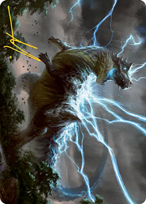 Thrasta, Tempest's Roar Art Card (41) (Gold-Stamped Signature) [Modern Horizons 2 Art Series] | D20 Games