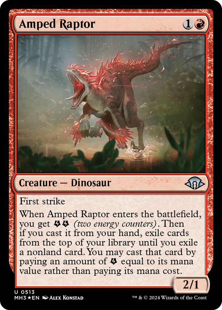 Amped Raptor (Ripple Foil) [Modern Horizons 3] | D20 Games