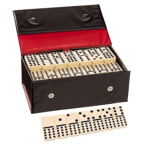 Double Twelve Dominoes - Ivory Colored Tiles, Thick Size