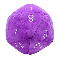 Jumbo d20 Plush Die: Purple with White