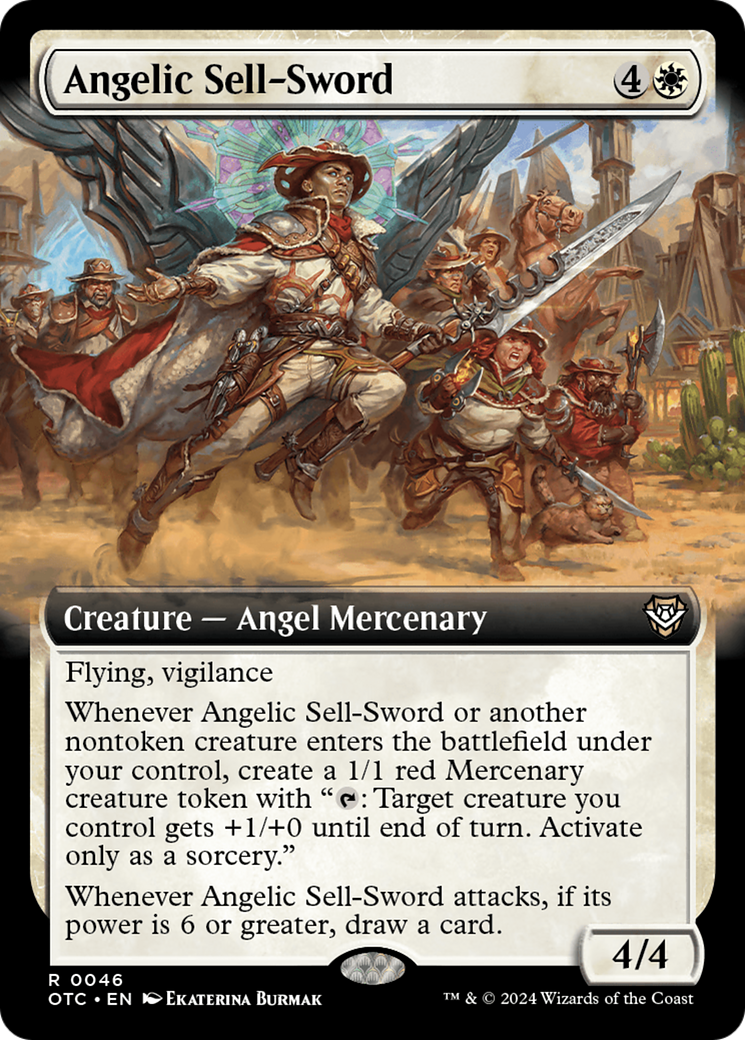 Angelic Sell-Sword (Extended Art) [Outlaws of Thunder Junction Commander] | D20 Games