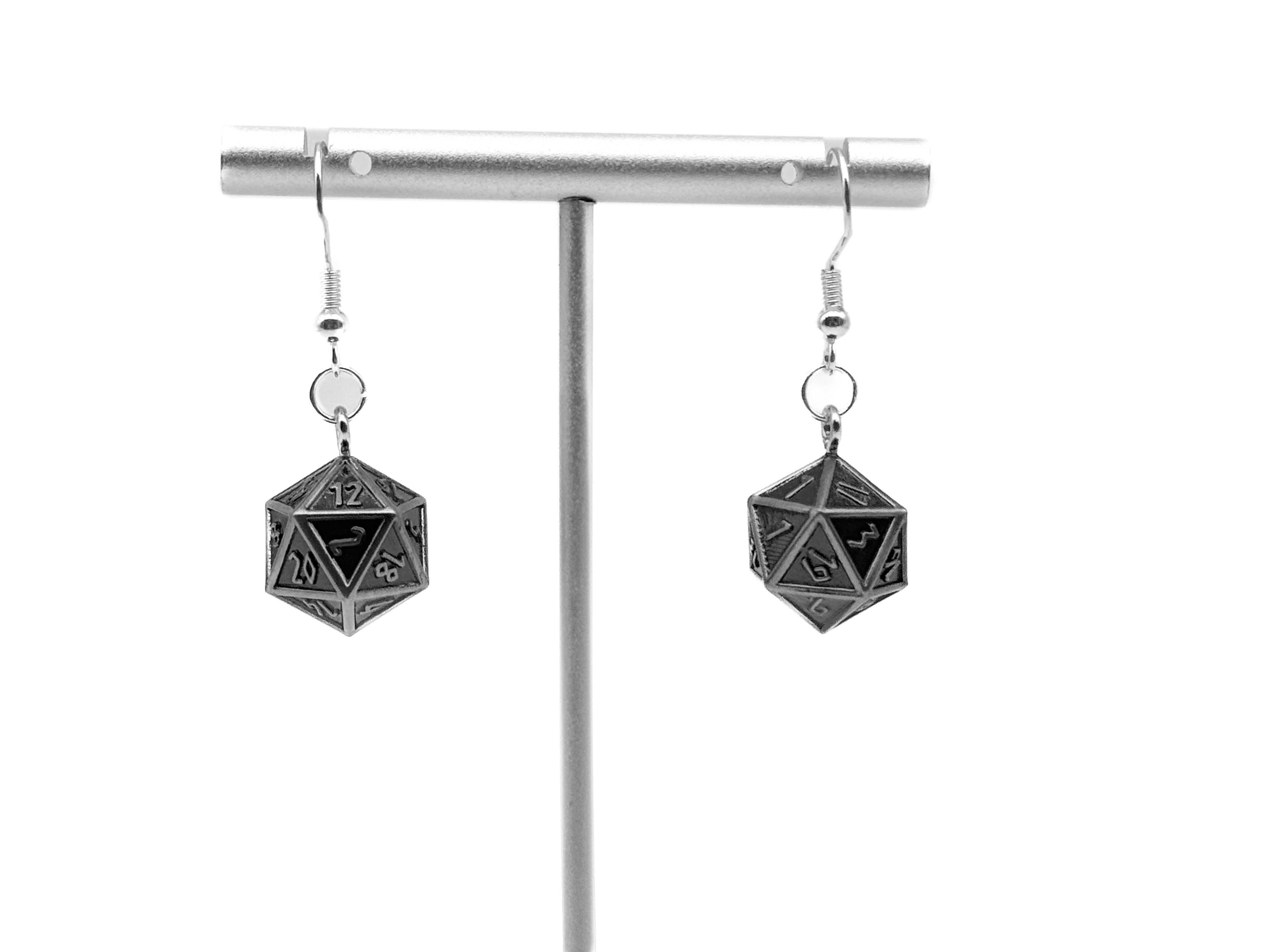 Cursed Blade - Ioun Stone D20 Dice Earrings | D20 Games