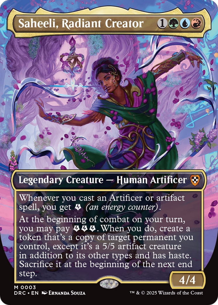 Saheeli, Radiant Creator (Borderless) [Aetherdrift Commander] | D20 Games