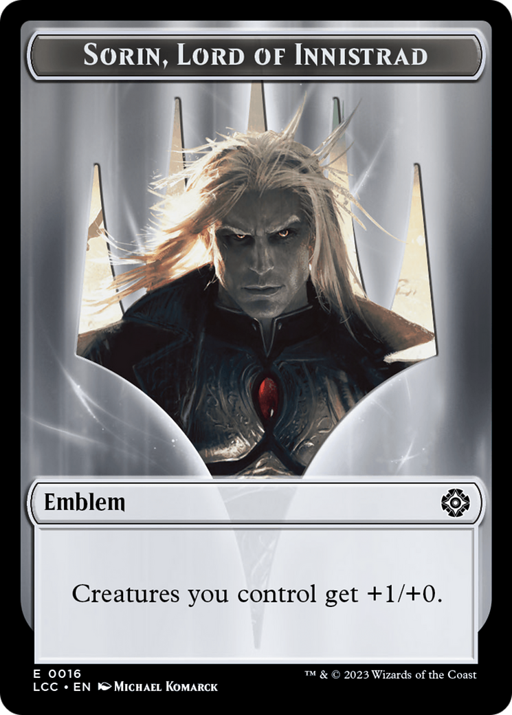 Emblem - Sorin, Lord of Innistrad // Vampire (0004) Double-Sided Token [The Lost Caverns of Ixalan Commander Tokens] | D20 Games