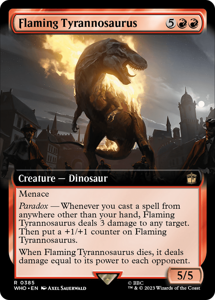 Flaming Tyrannosaurus (Extended Art) [Doctor Who] | D20 Games