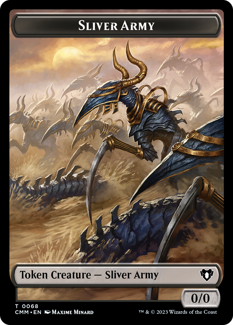 Sliver Army // Sliver Double-Sided Token [Commander Masters Tokens] | D20 Games