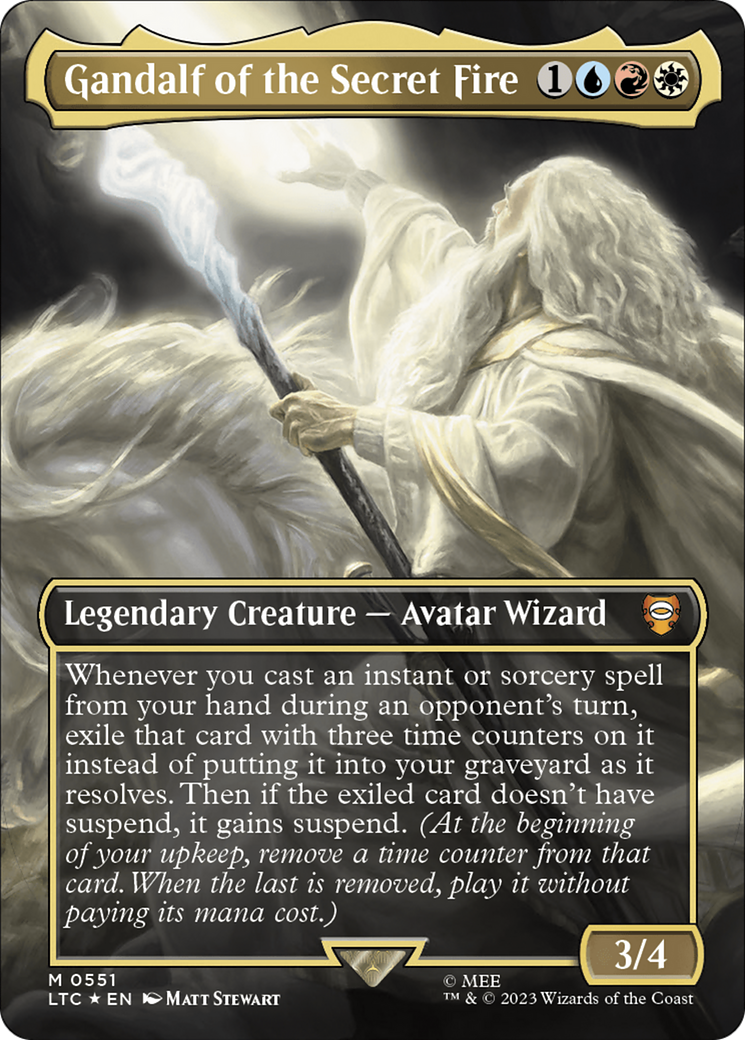 Gandalf of the Secret Fire (Borderless) (Surge Foil) [The Lord of the Rings: Tales of Middle-Earth Commander] | D20 Games