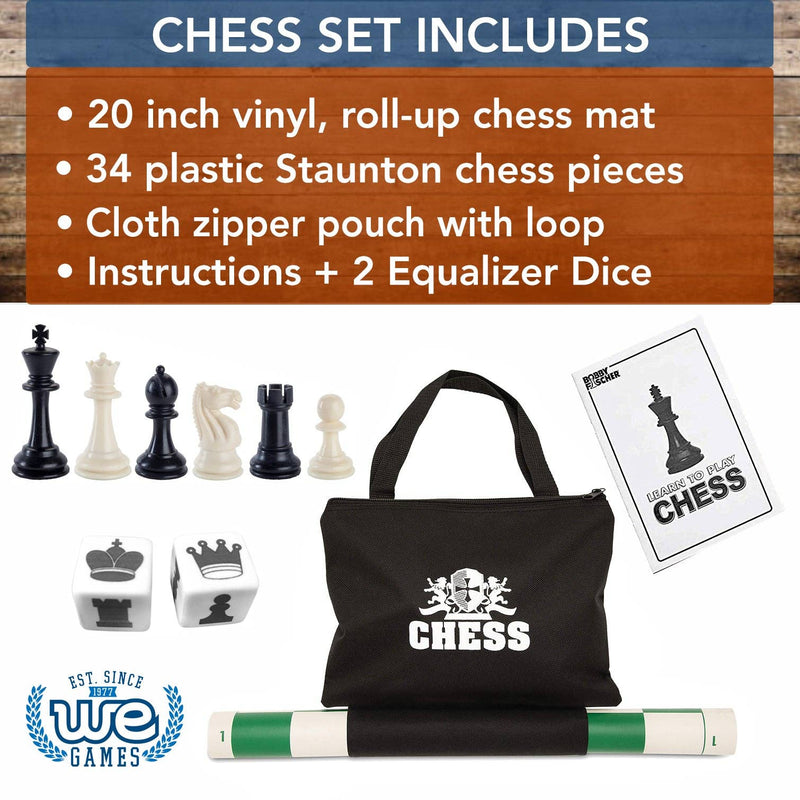 WE Games Best Value Tournament Chess Set - 20 inch: Green