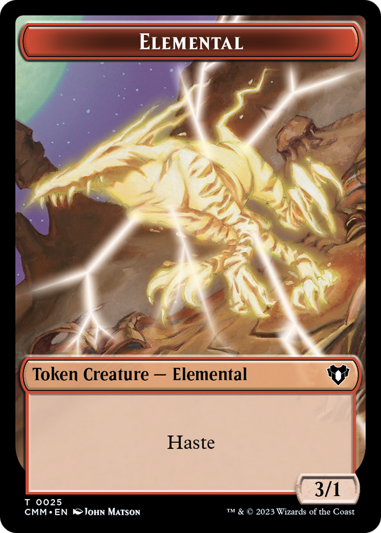 Elemental Token (25) [Commander Masters Tokens] | D20 Games