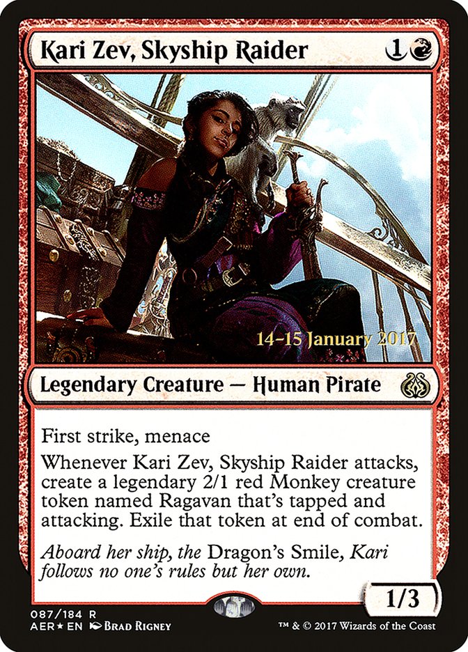 Kari Zev, Skyship Raider [Aether Revolt Prerelease Promos] | D20 Games