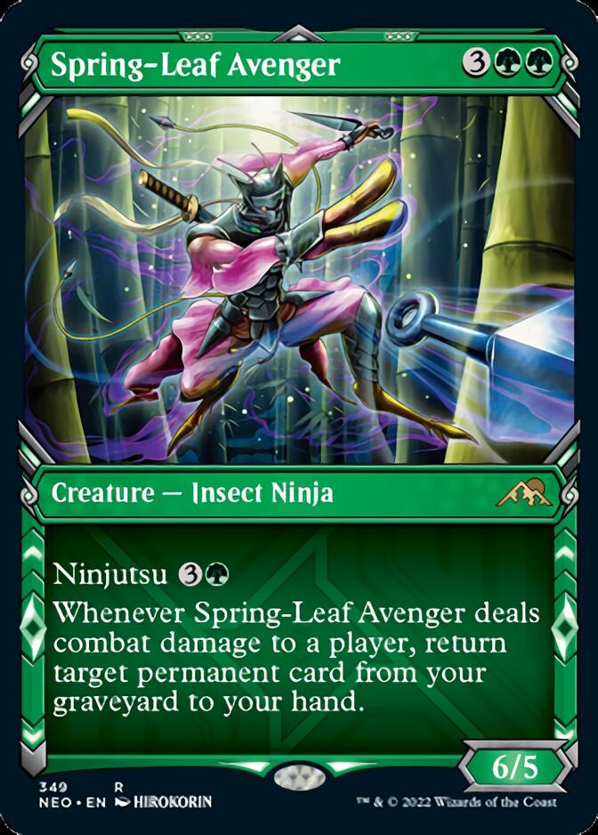 Spring-Leaf Avenger (Showcase Ninja) [Kamigawa: Neon Dynasty] | D20 Games