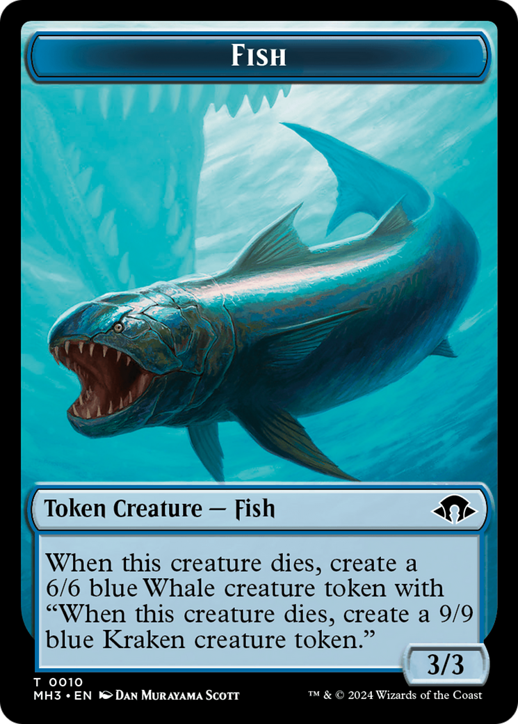 Eldrazi Spawn // Fish Double-Sided Token [Modern Horizons 3 Tokens] | D20 Games