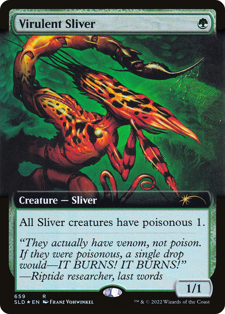 Virulent Sliver (Extended Art) (Step-and-Compleat Foil) [Secret Lair Drop Promos] | D20 Games