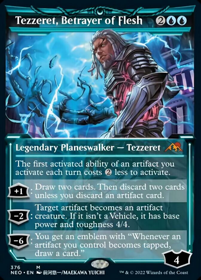 Tezzeret, Betrayer of Flesh (Showcase Soft Glow) [Kamigawa: Neon Dynasty] | D20 Games