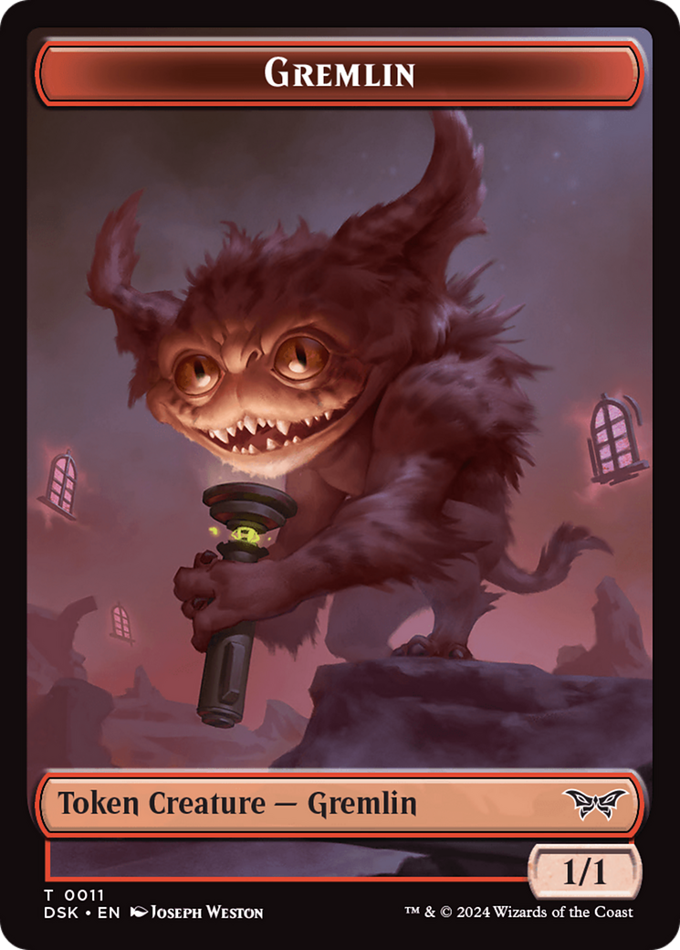 Glimmer // Gremlin Double-Sided Token [Duskmourn: House of Horror Tokens] | D20 Games