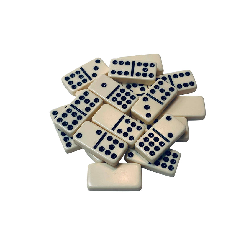 Double Nine Dominoes - Ivory Color Tiles, Club Size