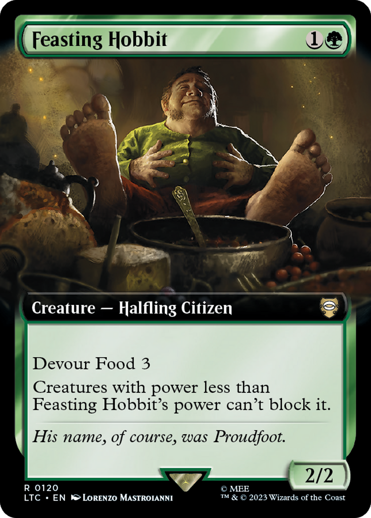 Feasting Hobbit (Extended Art) [The Lord of the Rings: Tales of Middle-Earth Commander] | D20 Games