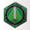 D20 Sword Spinner Pin - Hard Enamel Adventure Dice Pin Metal by Norse Foundry: Green