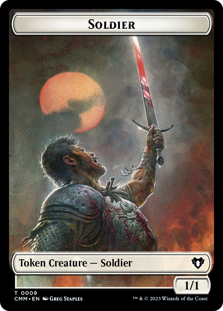 Soldier // Elephant Double-Sided Token [Commander Masters Tokens] | D20 Games