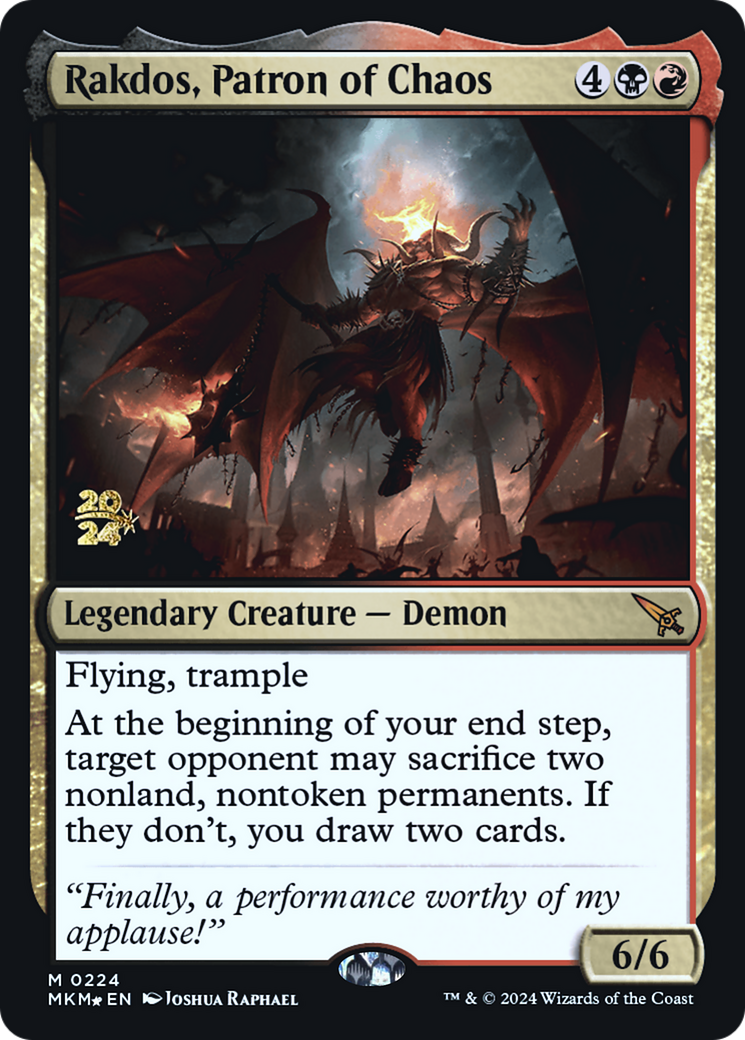 Rakdos, Patron of Chaos [Murders at Karlov Manor Prerelease Promos] | D20 Games