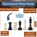WE Games Best Value Tournament Chess Set - 20 inch: Black