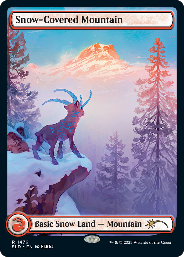 Snow-Covered Mountain (1476) (Rainbow Foil) [Secret Lair Drop Series] | D20 Games