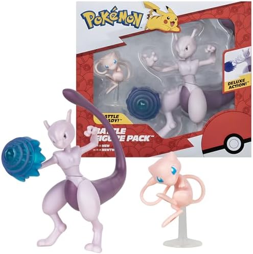 Pokemon Battle Figure Pack: Mew & Mewtwo | D20 Games