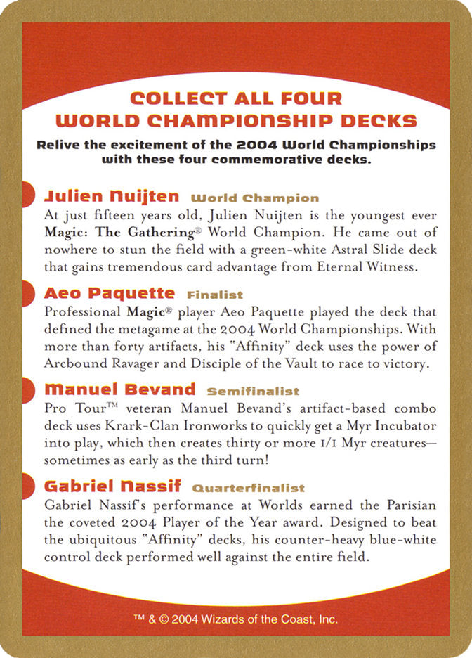 2004 World Championships Ad [World Championship Decks 2004] | D20 Games