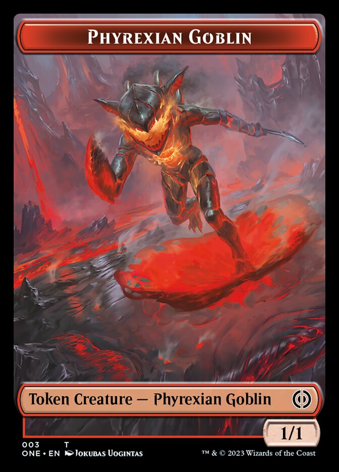 Rebel // Phyrexian Goblin Double-Sided Token [Phyrexia: All Will Be One Tokens] | D20 Games