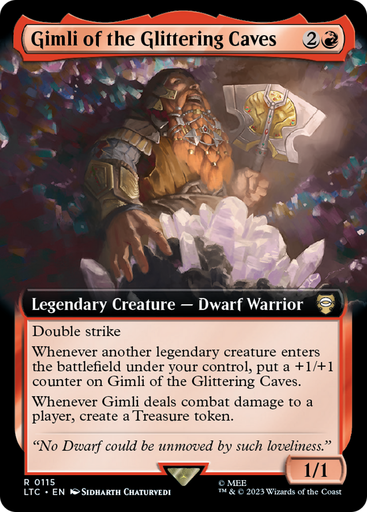 Gimli of the Glittering Caves (Extended Art) [The Lord of the Rings: Tales of Middle-Earth Commander] | D20 Games