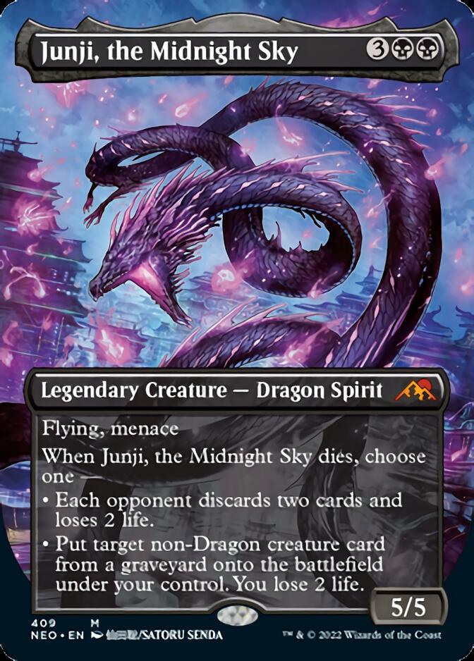 Junji, the Midnight Sky (Borderless Alternate Art) [Kamigawa: Neon Dynasty] | D20 Games