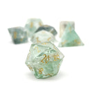 Green Fluorite - 7 Piece RPG Set Gemstone Dice