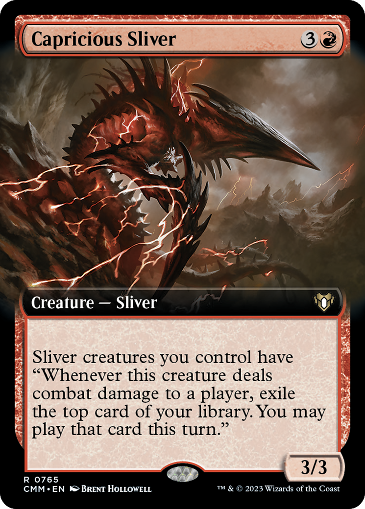 Capricious Sliver (Extended Art) [Commander Masters] | D20 Games