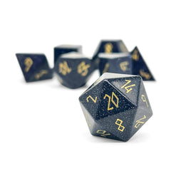 Blue Sandstone - 7 Piece RPG Set Gemstone Dice | D20 Games