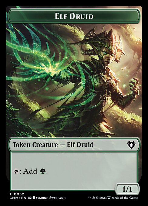 Saproling // Elf Druid Double-Sided Token [Commander Masters Tokens] | D20 Games