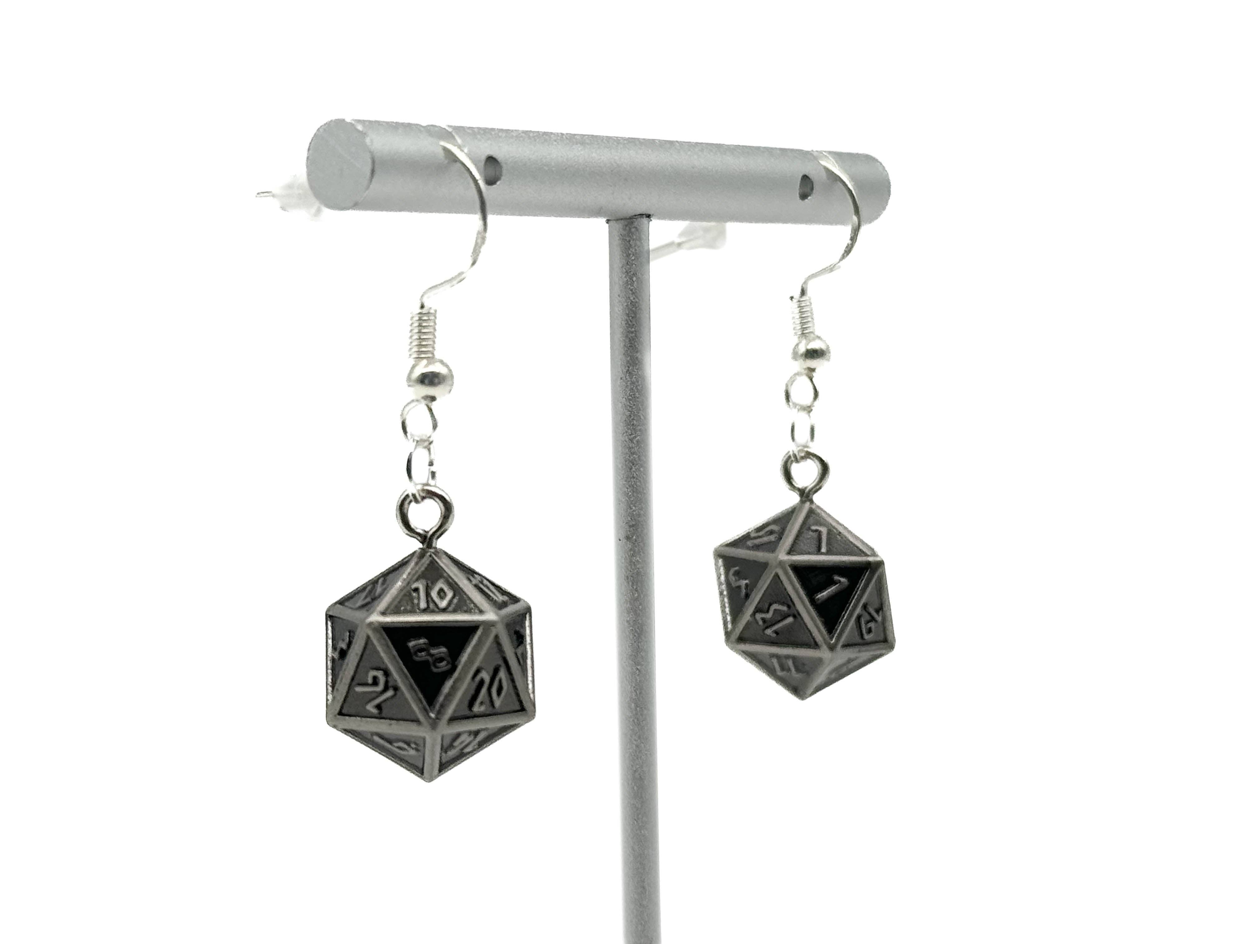 Cursed Blade - Ioun Stone D20 Dice Earrings | D20 Games