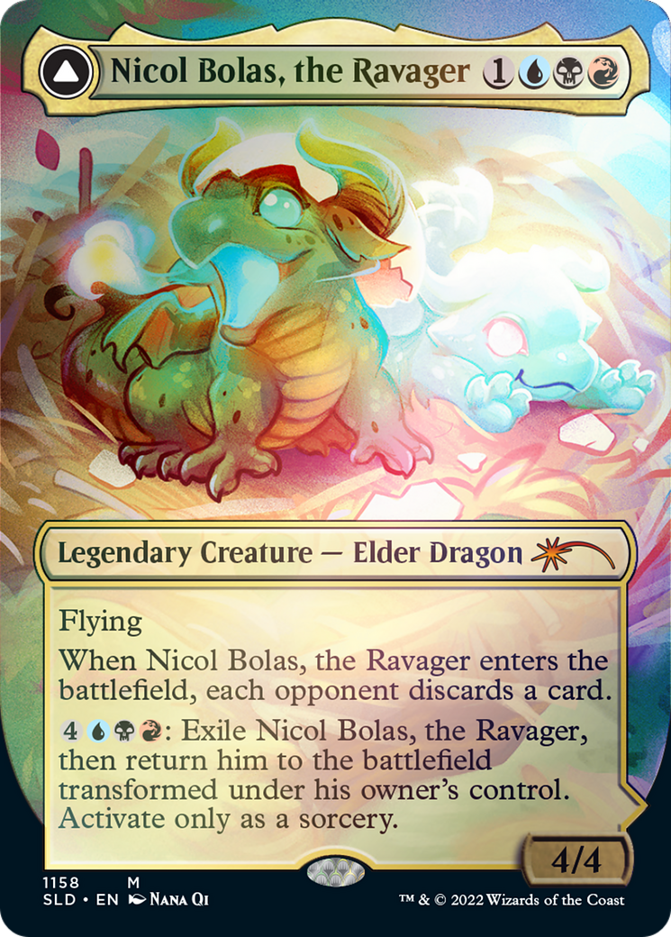 Nicol Bolas, the Ravager // Nicol Bolas, the Arisen (Borderless) [Secret Lair: From Cute to Brute] | D20 Games