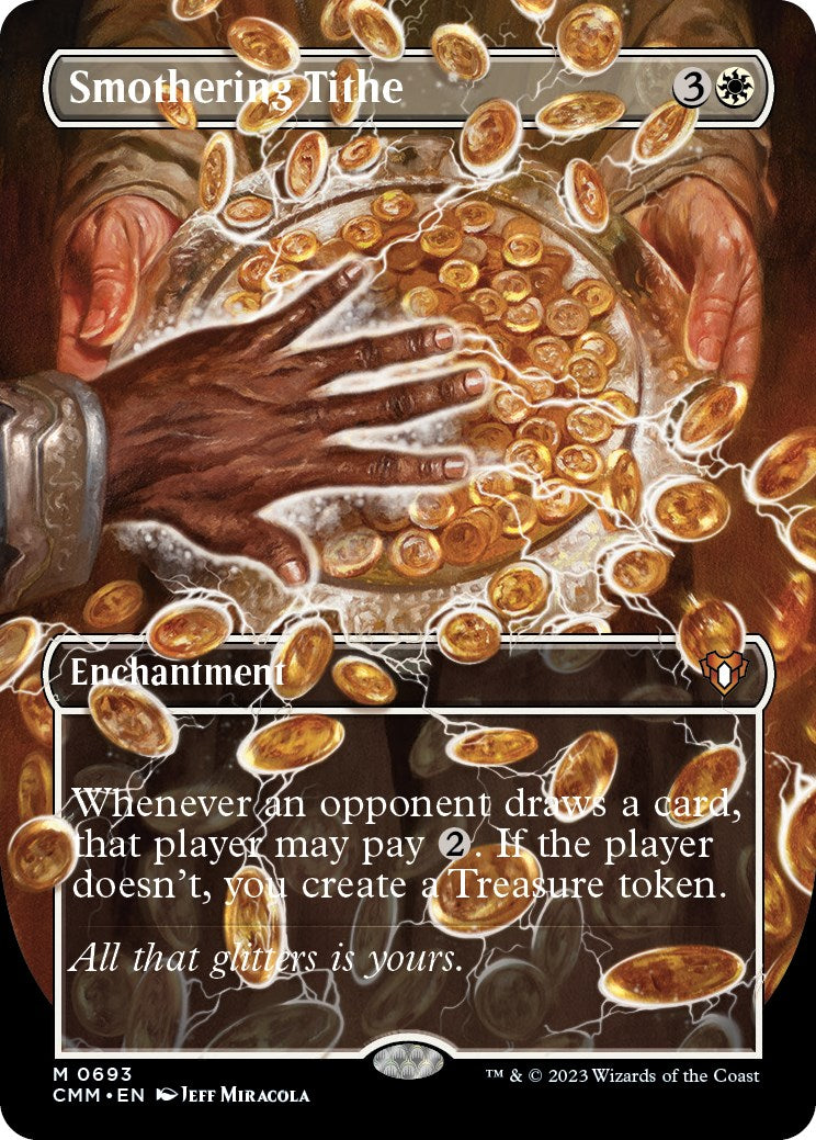 Smothering Tithe (Borderless Alternate Art) [Commander Masters] | D20 Games