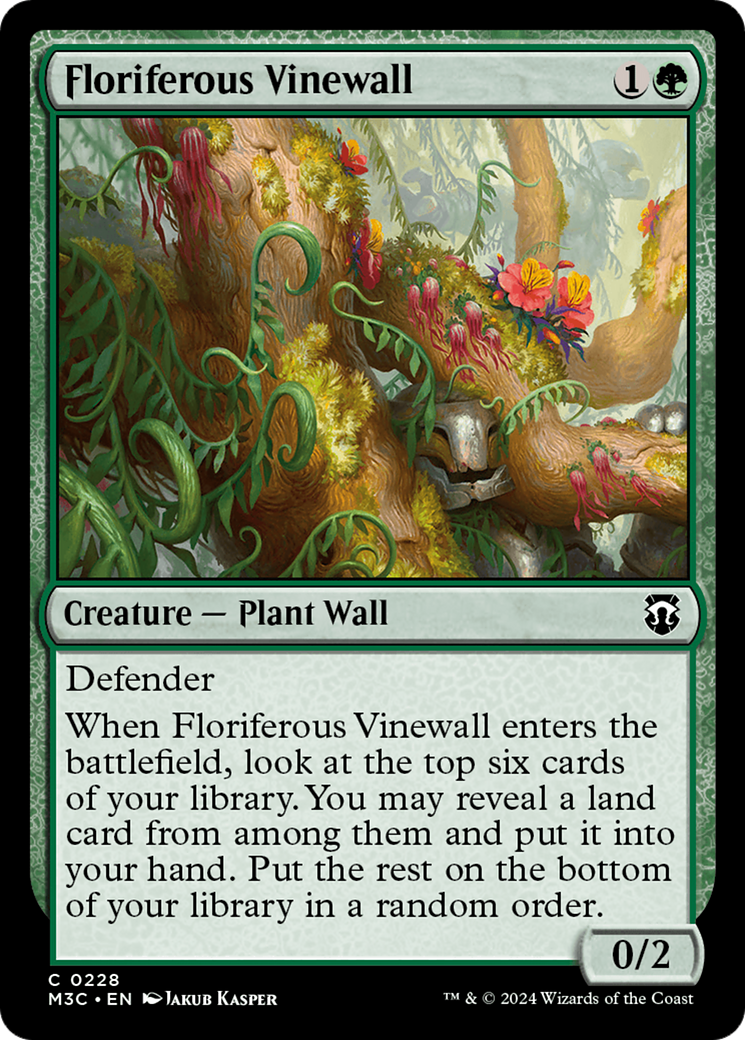 Floriferous Vinewall (Ripple Foil) [Modern Horizons 3 Commander] | D20 Games