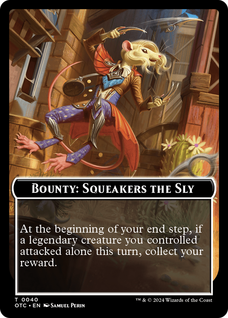 Bounty: Squeakers the Sly // Bounty Rules Double-Sided Token [Outlaws of Thunder Junction Commander Tokens] | D20 Games
