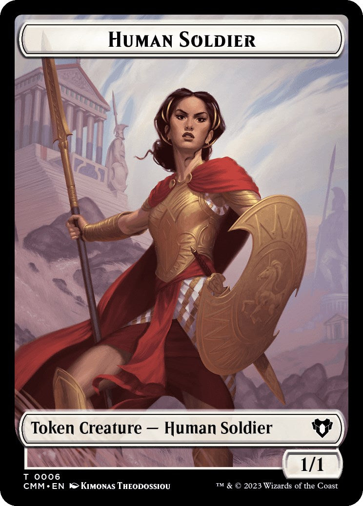 Human Soldier // Zombie (0013) Double-Sided Token [Commander Masters Tokens] | D20 Games