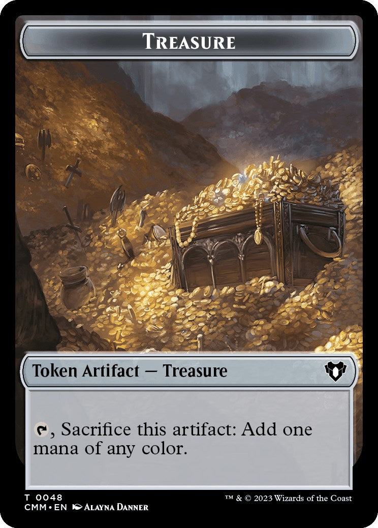 Treasure // Stoneforged Blade Double-Sided Token [Commander Masters Tokens] | D20 Games