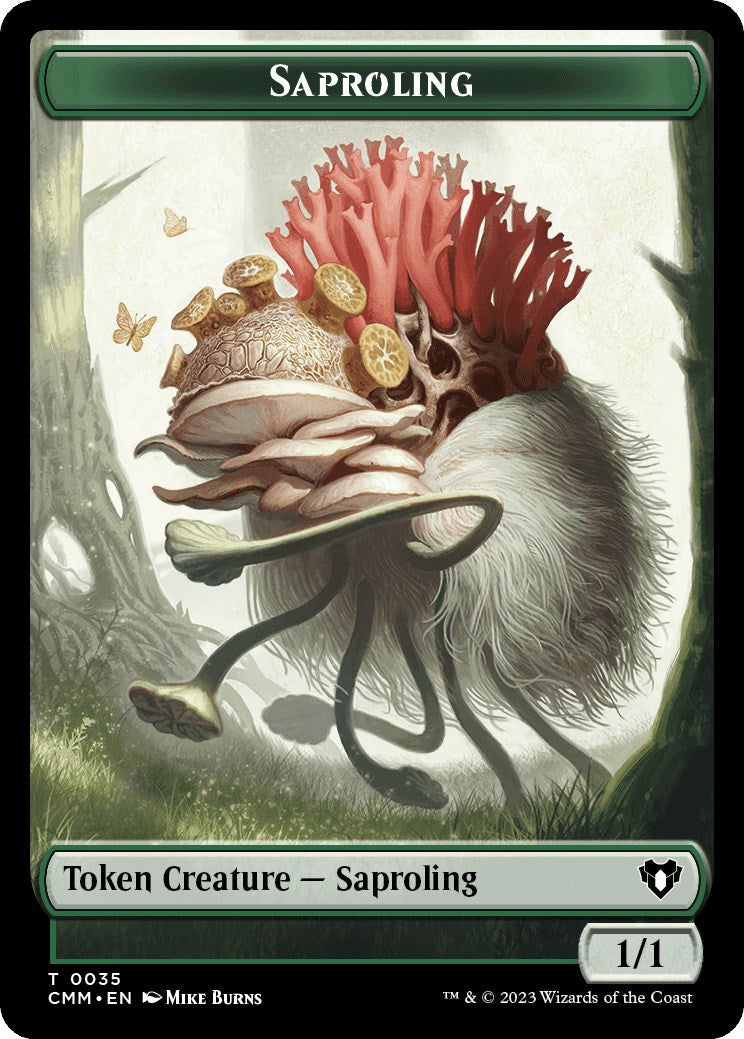 Saproling // Elf Druid Double-Sided Token [Commander Masters Tokens] | D20 Games