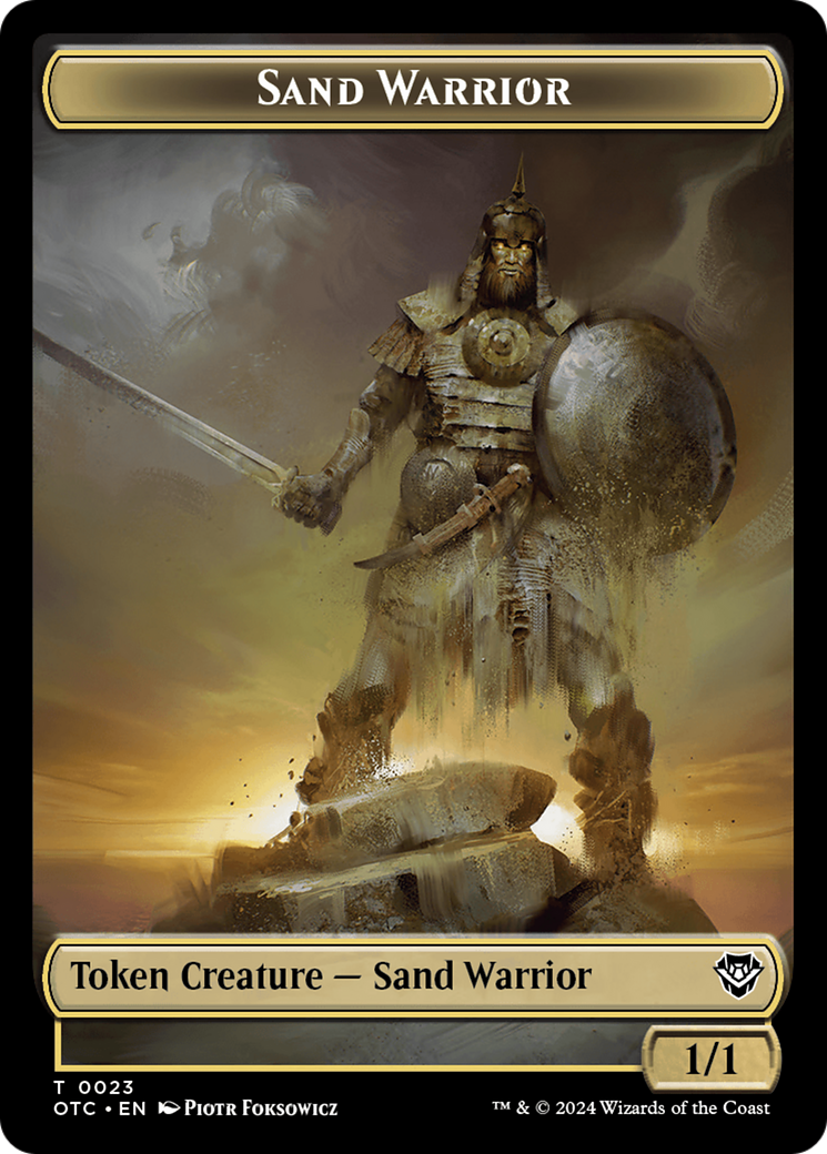 Plant // Sand Warrior Double-Sided Token [Outlaws of Thunder Junction Commander Tokens] | D20 Games