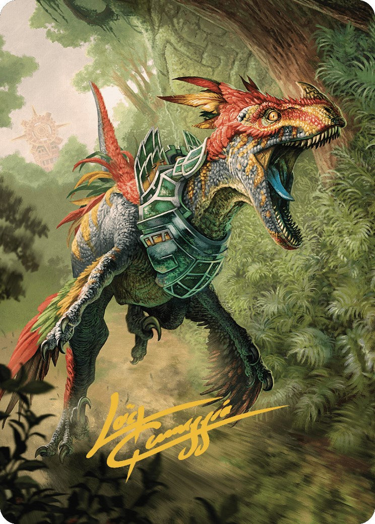 Dinosaur Token Art Card (Gold-Stamped Signature) [The Lost Caverns of Ixalan Art Series] | D20 Games